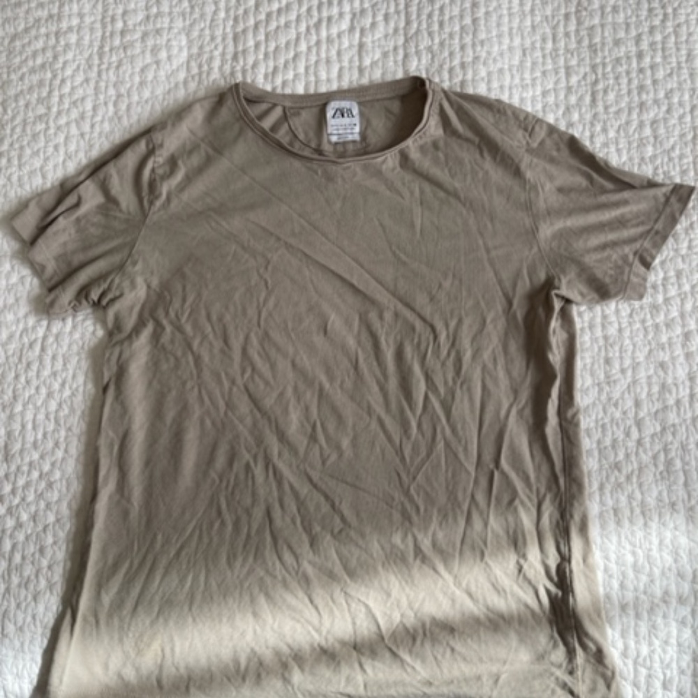 taupe Zara short sleeve t-shirt. women's small
